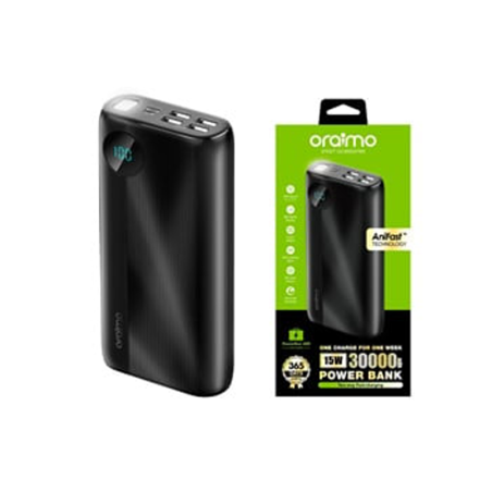 Powerbank Oraimo 30000mAh avec Charge Rapide 15W et Lampe LED