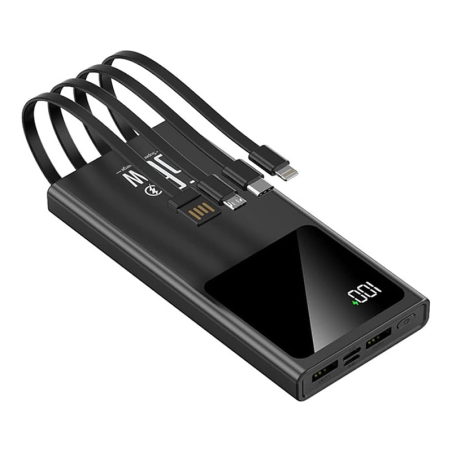 Powerbank Calus 10000mAh P107 Pro – Charge 12W avec Câbles Intégrés