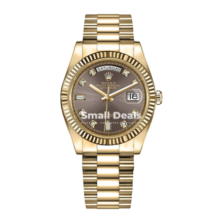 Rolex Day-Date 40 mm Or Blanc - Cadran Noir Diamants - Étanche 100 m