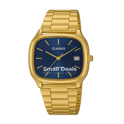Montre Casio Quartz Dorée - Cadran Bleu Royal - Étanche 50 m