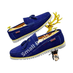 Mocassins Timberland Homme Bleu – Suédine à Pompons et Semelle Crantée