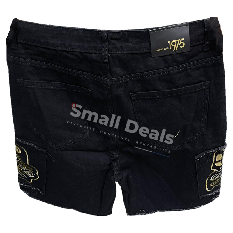 Short Homme DENIX 1975 – Jean Noir et bleu délavée – Look Streetwear Short Homme DENIX 1975 – Jean Noir et bleu délavée – Look Streetwear