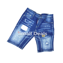 Short en Jean Bleu Homme – Délavé & Effet Peint– Look Streetwear Denim