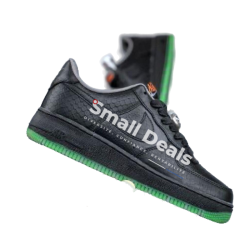 Nike Air Force 1 Low– Noir Croco Semelle Verte & Marron Foncé / Orange