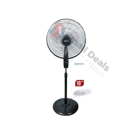 Ventilateur sur pied rechargeable INNOVA 18 pouces avec télécommande