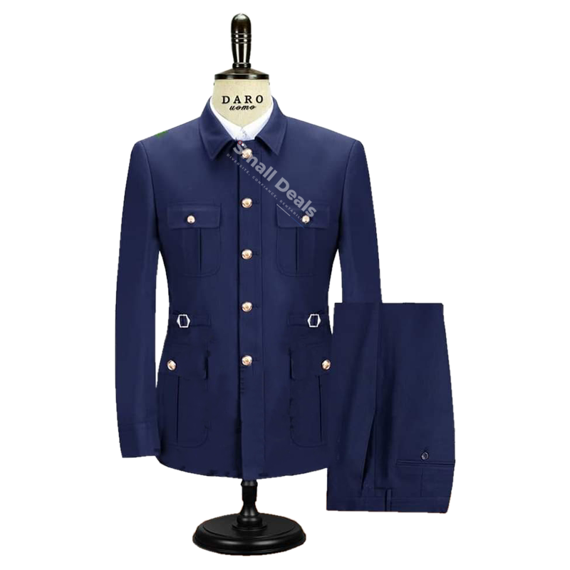 Daro Uomo Costume Saharienne Bleu Roi Foncé DR-S-12 – Tenue Ubiquiste. Daro Uomo Costume Saharienne Bleu Roi Foncé DR-S-12 – Tenue Ubiquiste.