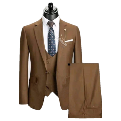 Costume Marron Camel Daro Uomo DRV6158-79–3 Pièces Homme Chic Cameroun
