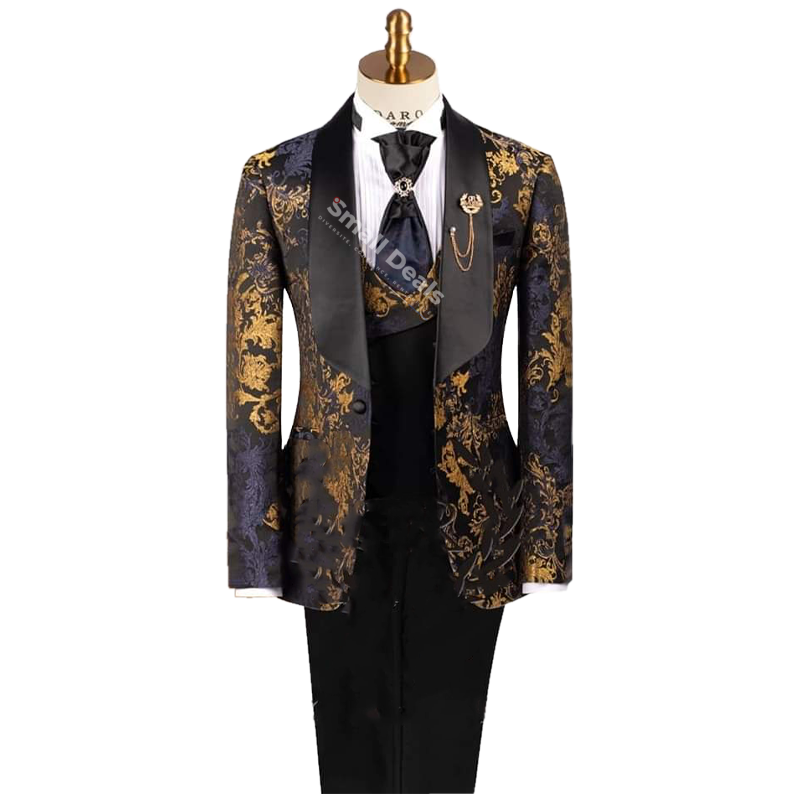 Costume Baroque Homme Daro Uomo DRV8232-2 – Or et Bleu Nuit - ELEGANCE Costume Baroque Homme Daro Uomo DRV8232-2 – Or et Bleu Nuit - ELEGANCE