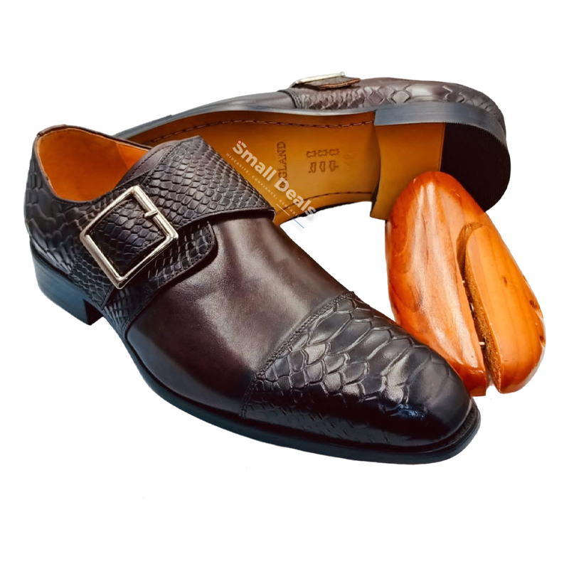 John Foster Richelieu Homme – Python Élite – Élégance en Cuir Marron John Foster Richelieu Homme – Python Élite – Élégance en Cuir Marron