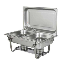 Marmite Chauffante Rectangulaire Double Bac Inox 9 L – Professionnel