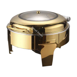 Marmite Chauffante Dorée Rond de Luxe 7,5 L– Couvercle Vitré– Cameroun