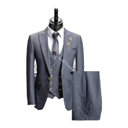 Costume Gris Clair Satiné Daro Uomo DRV6158-A3 – 3 Pièces Élégance