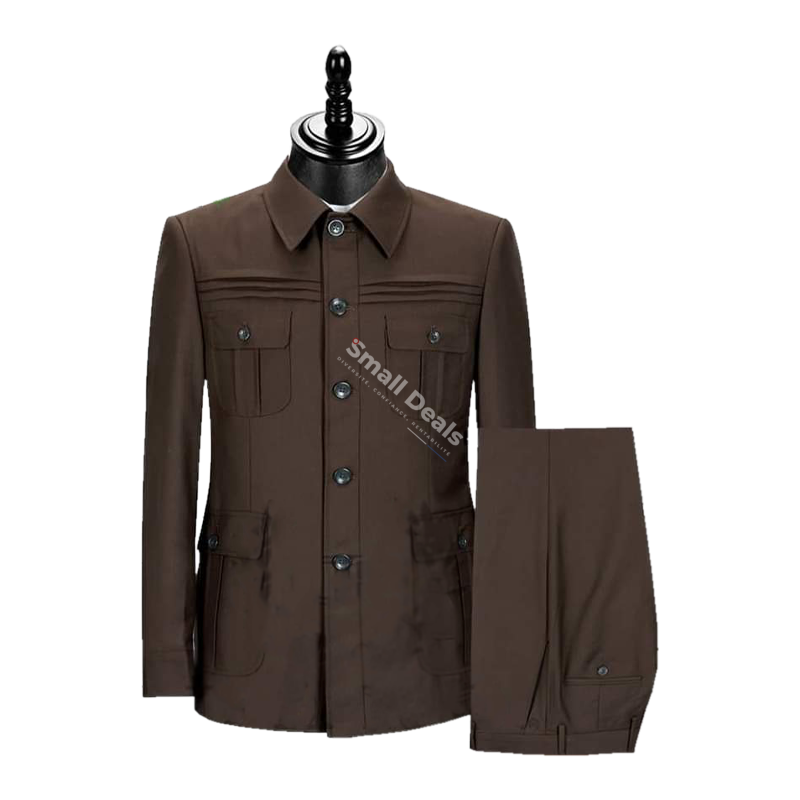 Saharienne Homme Daro Uomo V822–6 – Ensemble Marron Élégant Cameroun Saharienne Homme Daro Uomo V822–6 – Ensemble Marron Élégant Cameroun