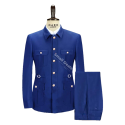 Daro Uomo Costume Saharienne DR-S-8 Bleu Royal – Tenue Homme Classe