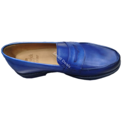 Berwick 4456 Mocassin Homme–Penny Loafer en Cuir Bleu Marine –Goodyear