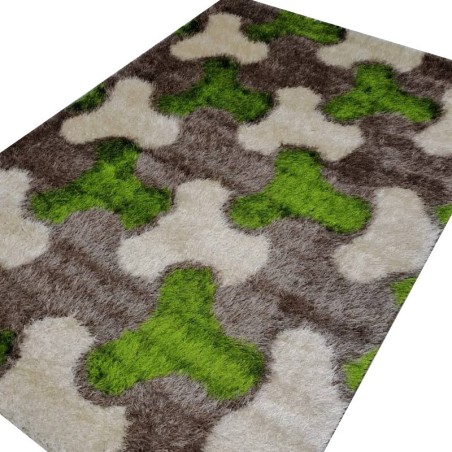 Carpet Design 0006 green and brown 2m/3m.