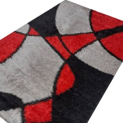 Tapis design 0004 : Rouge noir 1m20 / 1m70