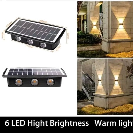 Lampe solaire extérieur 6 leds